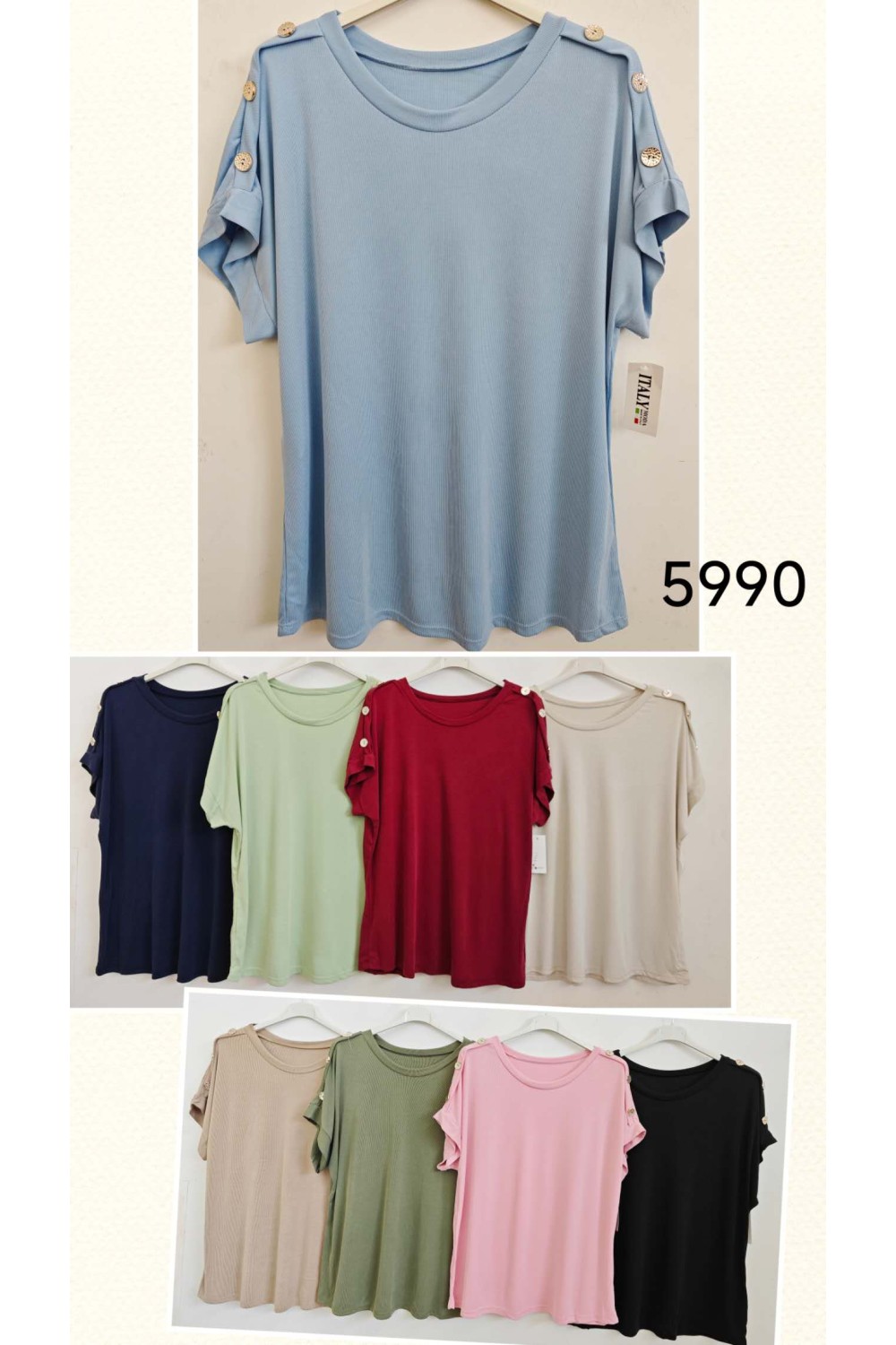 Camiseta botones hombro