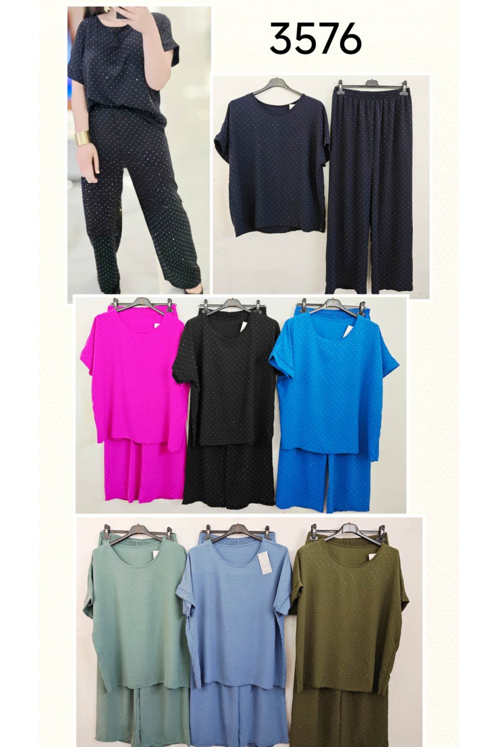 Conjunto blusa y pantalón pata ancha