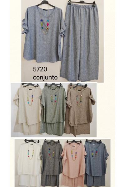 Conjunto blusa y pantalon lino