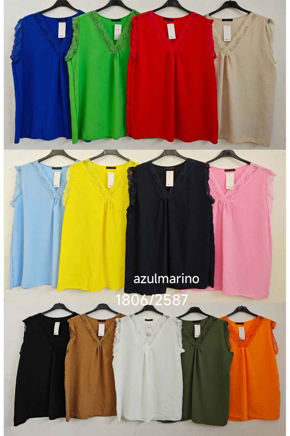 Blusa sin manga cuello V
