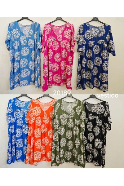 Vestido estampado cuello pico