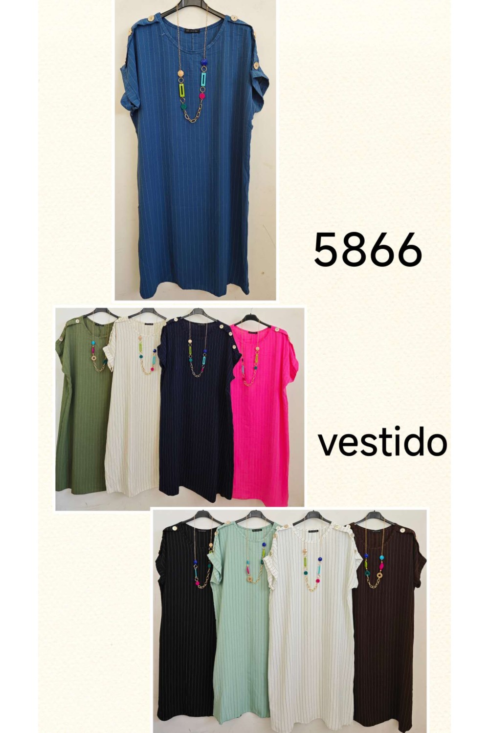 Vestido con botones en los hombros