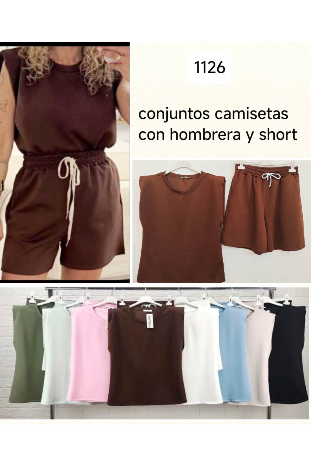 Conjunto camiseta con hombreras y short