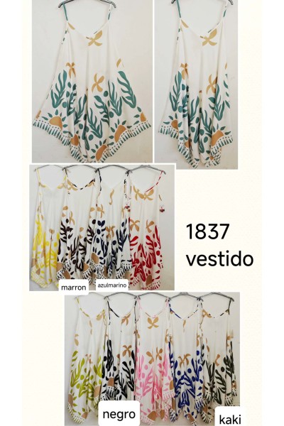Vestido tirante estampada