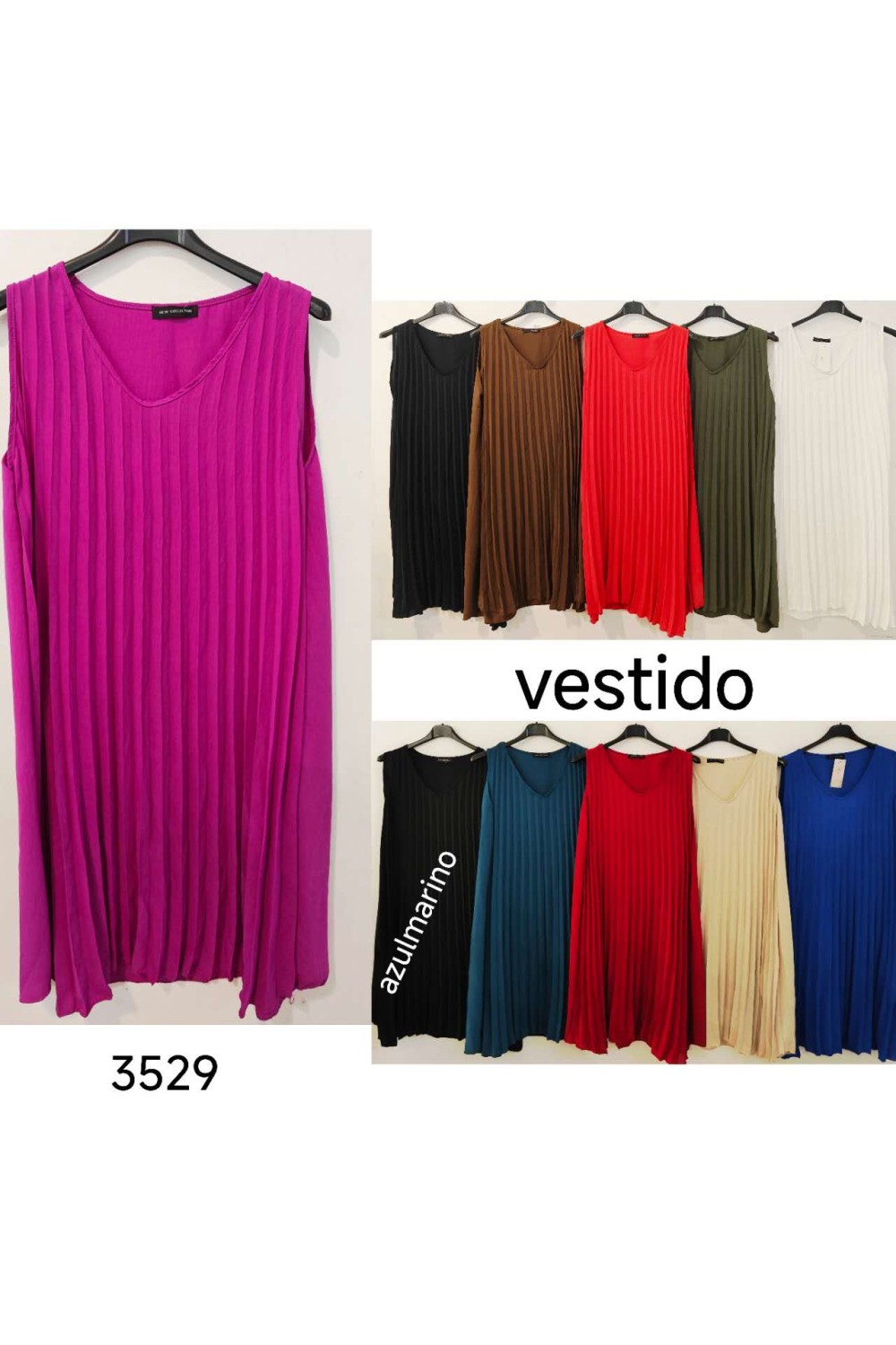 Vestido plisado sin mangas