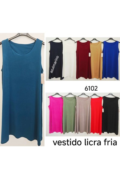 Vestido sin manga licra fria