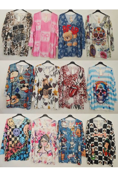 Camiseta manga larga estampada