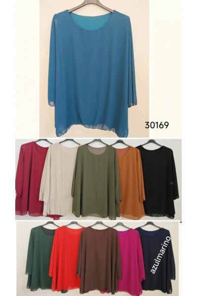 Blusa gasa con forro de algodón