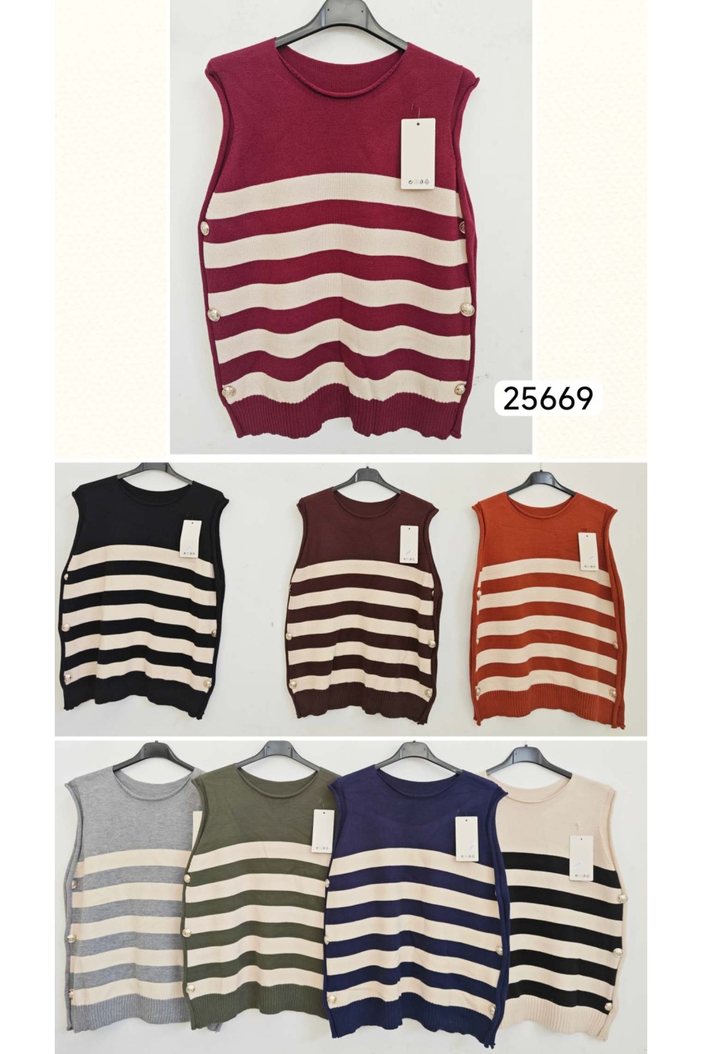 Chaleco jersey con botones