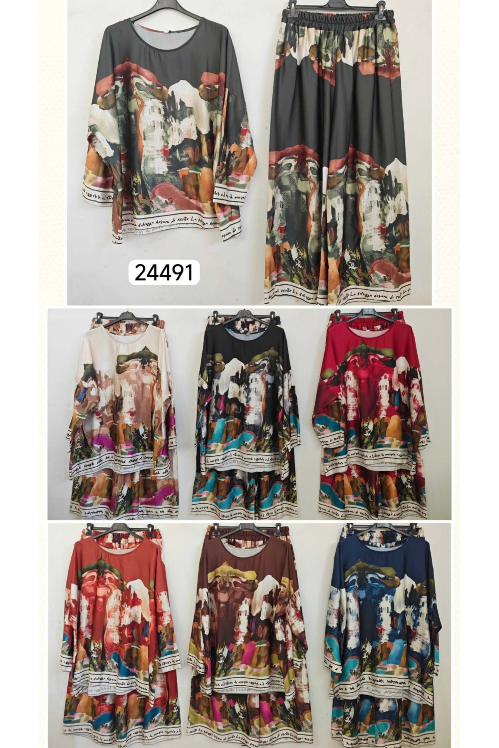 Conjunto de camiseta y pantalón estampada