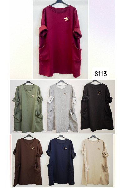 Vestido sudadera con bolsillos