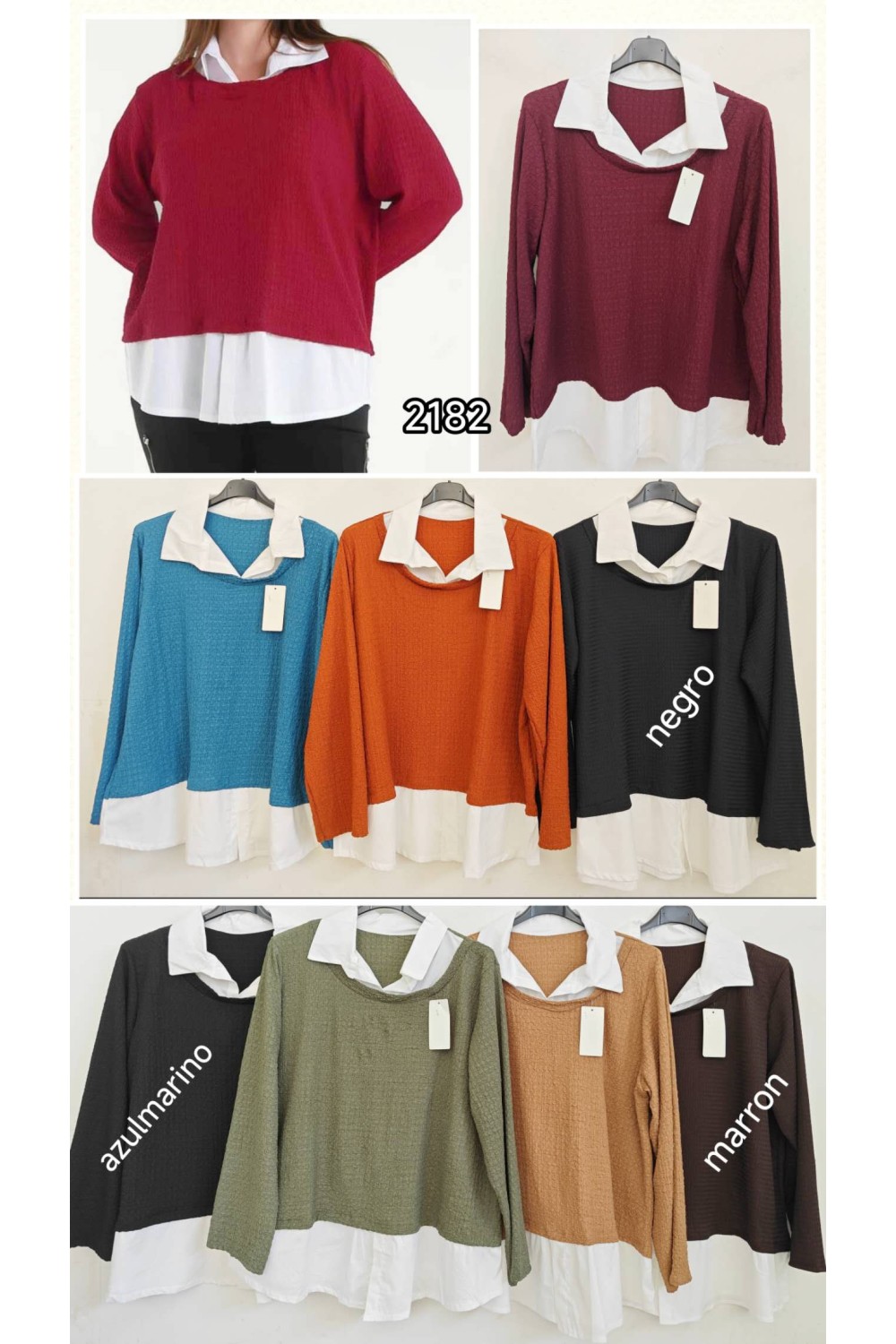 Blusa cuello camisera