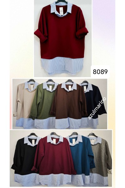 Sudadera combinada camisa