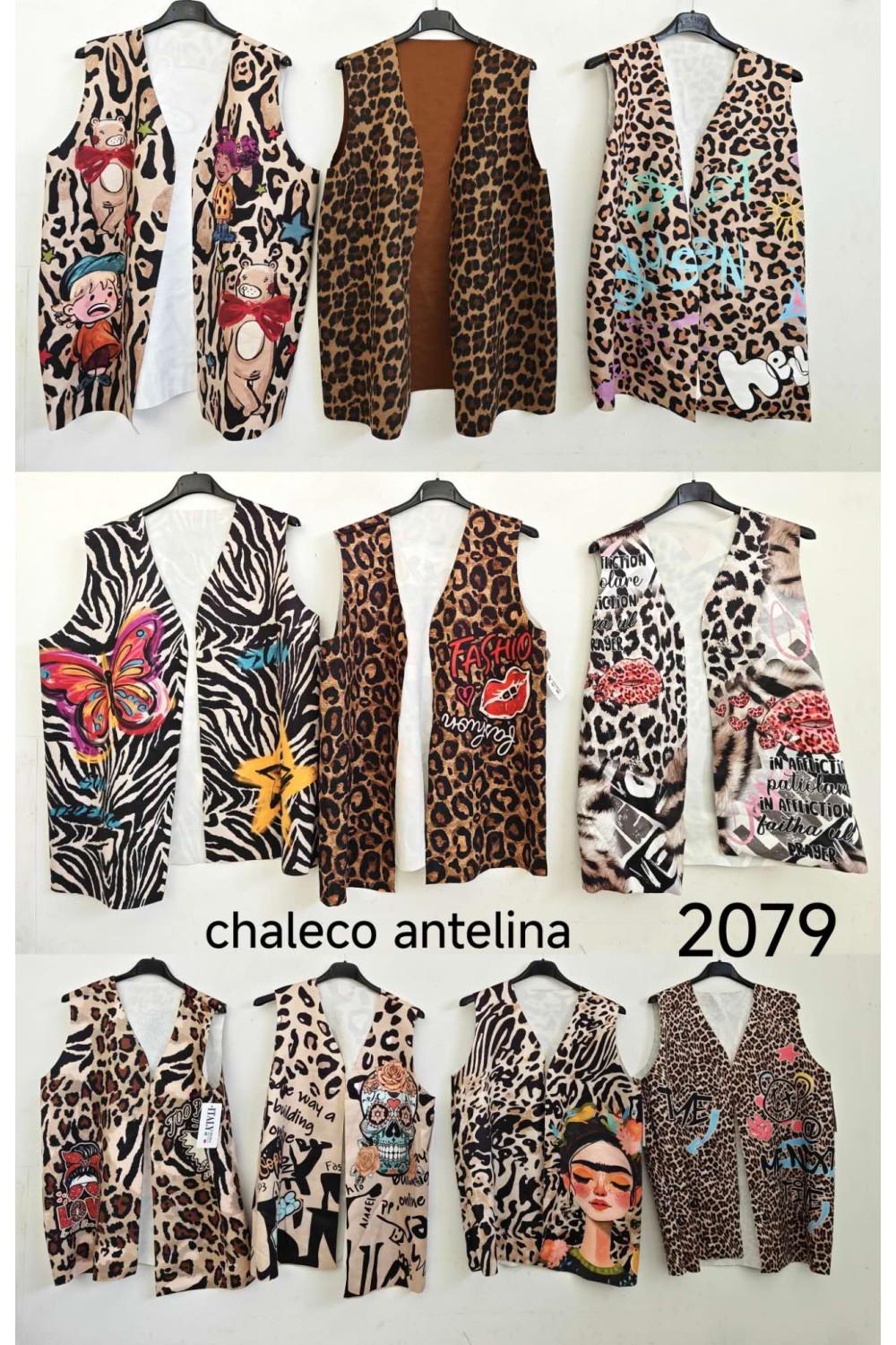 Chaleco antelina estampada