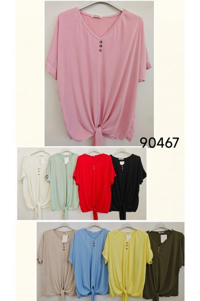 Camiseta cuello v abotonada