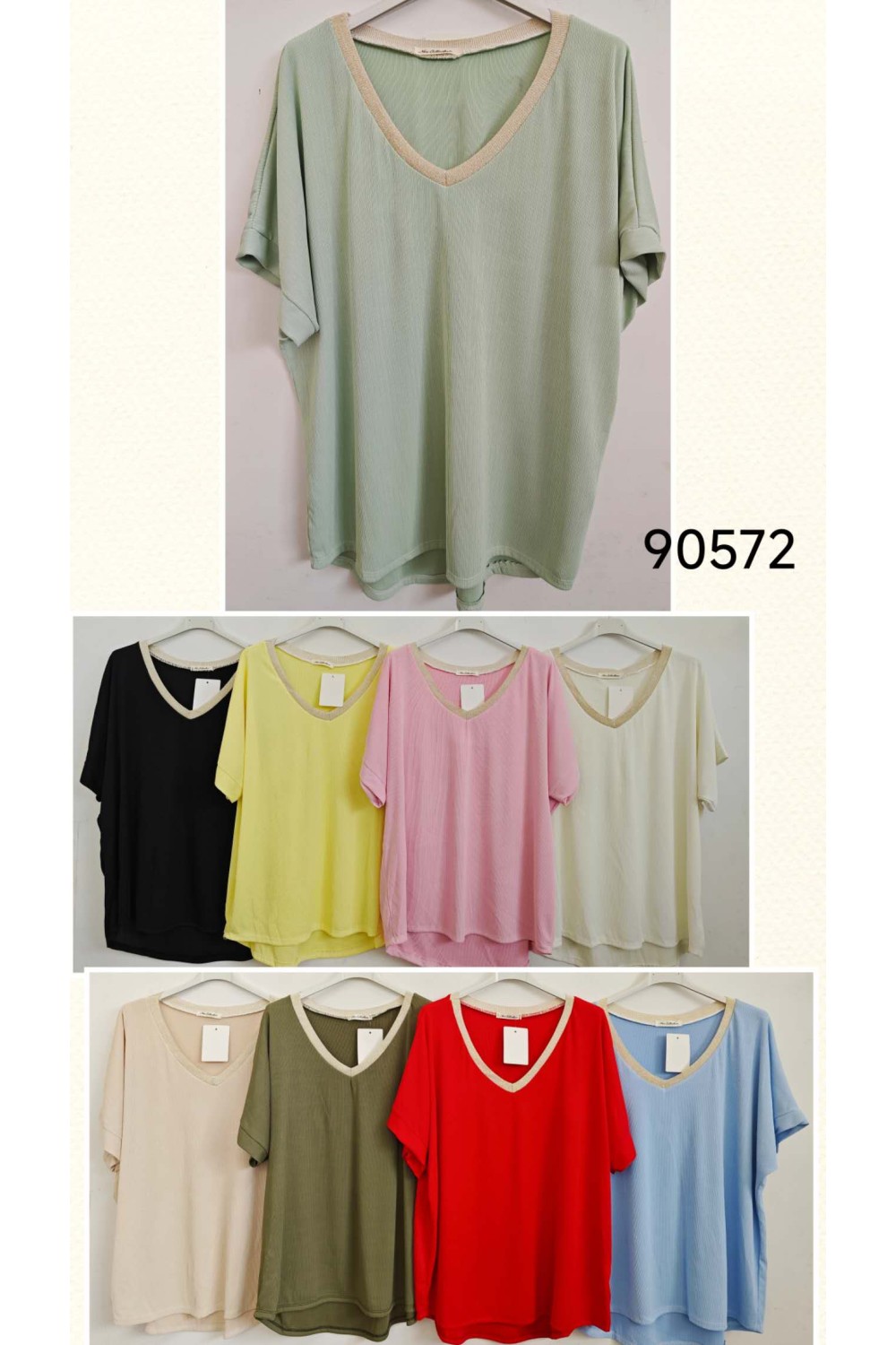 Camiseta lisa cuello pico