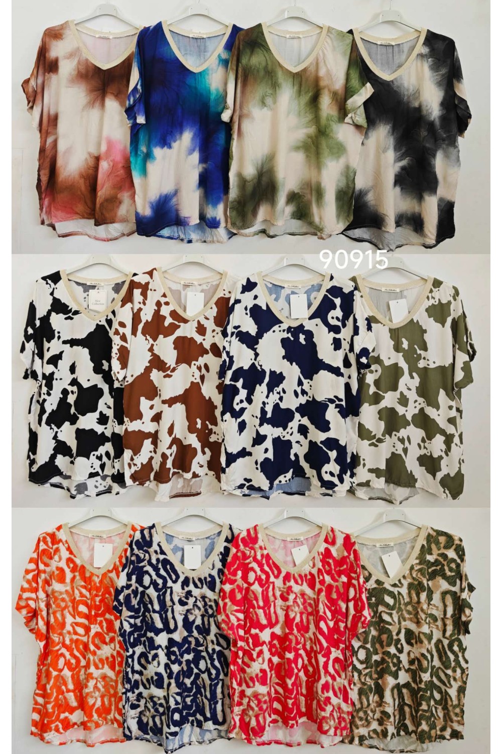 Blusa estampada cuello pico